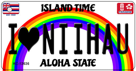 I Heart Niihau Novelty Metal Key Chain KC-13636