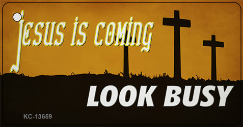 Jesus Is Coming Novelty Metal Key Chain KC-13659