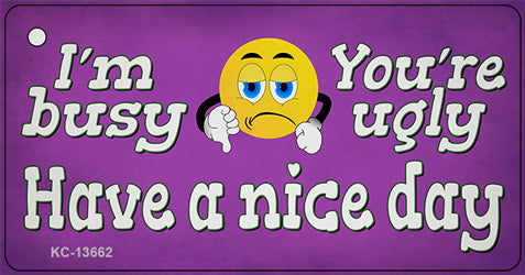 Im Busy Youre Ugly Novelty Metal Key Chain KC-13662