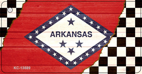 Arkansas Racing Flag Novelty Metal Key Chain KC-13689