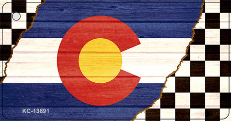 Colorado Racing Flag Novelty Metal Key Chain KC-13691