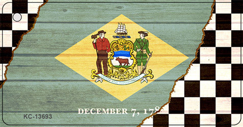 Delaware Racing Flag Novelty Metal Key Chain KC-13693