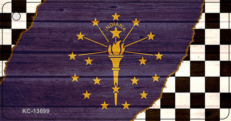 Indiana Racing Flag Novelty Metal Key Chain KC-13699