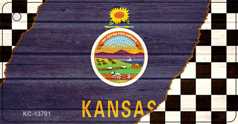 Kansas Racing Flag Novelty Metal Key Chain KC-13701