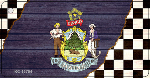 Maine Racing Flag Novelty Metal Key Chain KC-13704