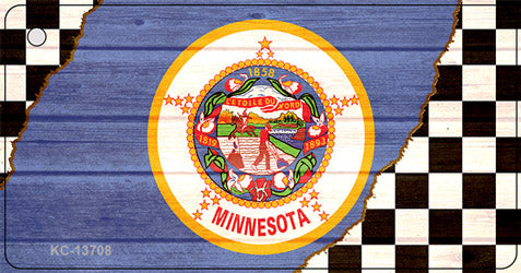 Minnesota Racing Flag Novelty Metal Key Chain KC-13708