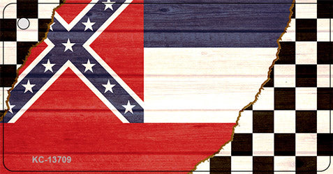 Mississippi Racing Flag Novelty Metal Key Chain KC-13709