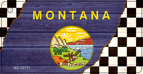 Montana Racing Flag Novelty Metal Key Chain KC-13711