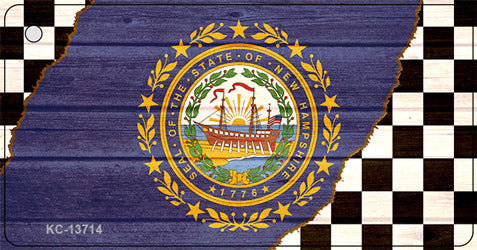New Hampshire Racing Flag Novelty Metal Key Chain KC-13714