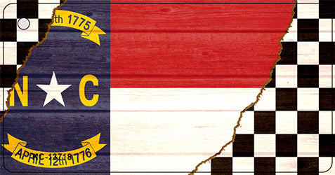 North Carolina Racing Flag Novelty Metal Key Chain KC-13718