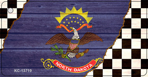 North Dakota Racing Flag Novelty Metal Key Chain KC-13719