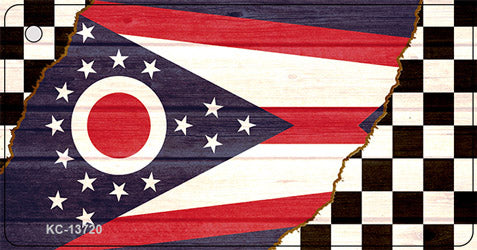 Ohio Racing Flag Novelty Metal Key Chain KC-13720