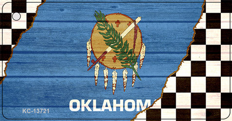Oklahoma Racing Flag Novelty Metal Key Chain KC-13721