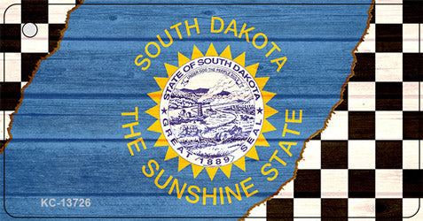 South Dakota Racing Flag Novelty Metal Key Chain KC-13726