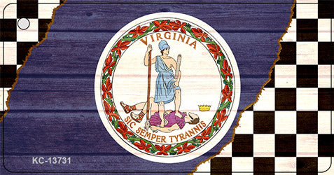 Virginia Racing Flag Novelty Metal Key Chain KC-13731