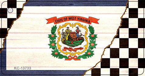 West Virginia Racing Flag Novelty Metal Key Chain KC-13733