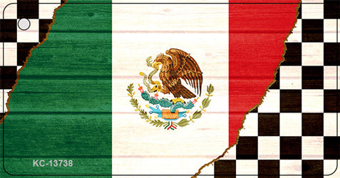 Mexico Racing Flag Novelty Metal Key Chain KC-13738
