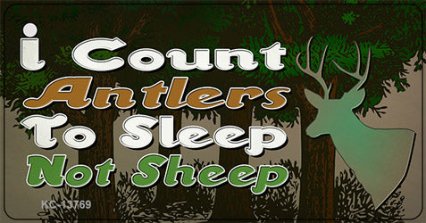 I Count Antlers To Sleep Novelty Metal Key Chain Tag KC-13769