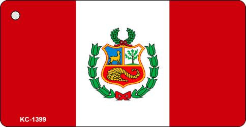 Peru Flag Novelty Aluminum Key Chain KC-1399