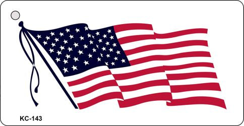 American Flag Waving Novelty Aluminum Key Chain KC-143