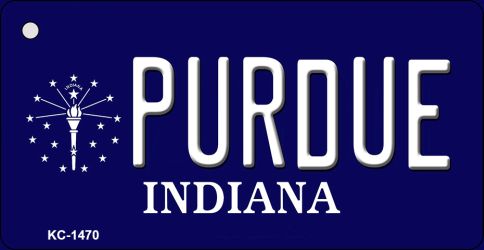 Purdue Indiana State License Plate Tag Novelty Key Chain KC-1470