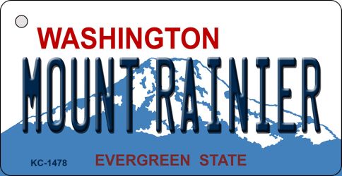 Mount Rainier Washington State License Plate Novelty Metal Key Chain KC-1478