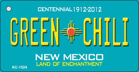 Green Chili Teal New Mexico Novelty Metal Key Chain KC-1524