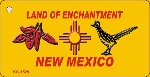 Red Chili and Road Runner Yellow New Mexico Novelty Key Chain KC-1529