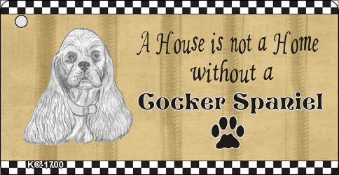 Cocker Spaniel Pencil Sketch Novelty Metal Key Chain KC-1700