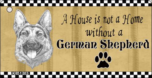 German Shepherd Pencil Sketch Novelty Metal Key Chain KC-1703