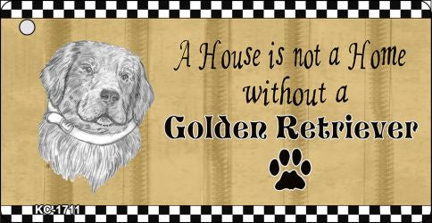 Golden Retriever Pencil Sketch Novelty Metal Key Chain KC-1711