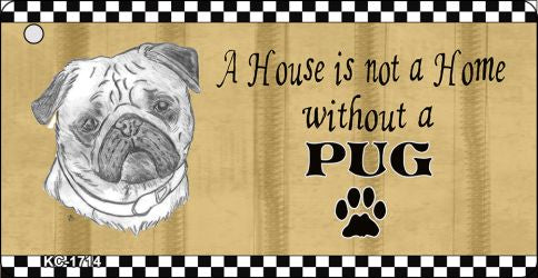 Pug Pencil Sketch Novelty Metal Key Chain KC-1714