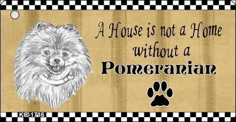 Pomeranian Pencil Sketch Novelty Metal Key Chain KC-1716