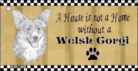 Welsh Corgi Pencil Sketch Novelty Metal Key Chain KC-1719