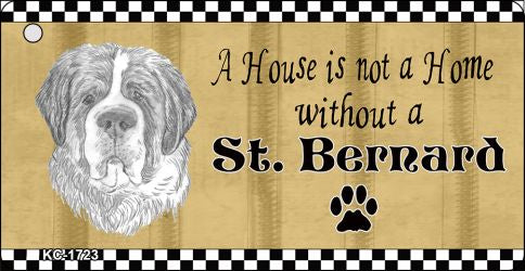 St. Bernard Pencil Sketch Novelty Metal Key Chain KC-1723