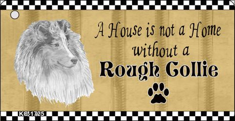 Rough Collie Pencil Sketch Novelty Metal Key Chain KC-1725