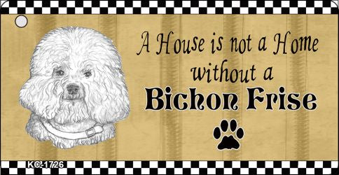 Bichon Frise Pencil Sketch Novelty Metal Key Chain KC-1726