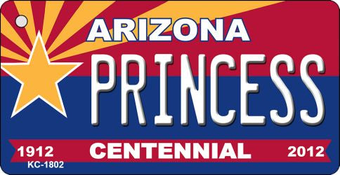 Princess Arizona Centennial State License Plate Tag Key Chain KC-1802
