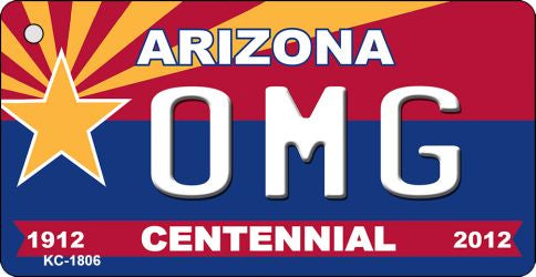 OMG Arizona Centennial State License Plate Tag Key Chain KC-1806