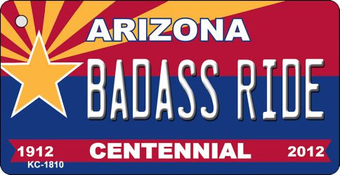 Badass Ride Arizona Centennial State License Plate Tag Key Chain KC-1810