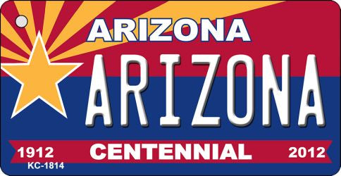 Arizona Centennial State License Plate Tag Key Chain KC-1814