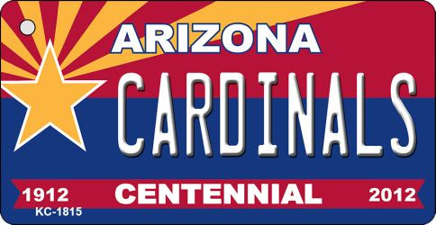 Cardinals Arizona Centennial State License Plate Tag Key Chain KC-1815