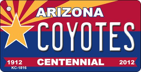 Coyotes Arizona Centennial State License Plate Tag Key Chain KC-1816