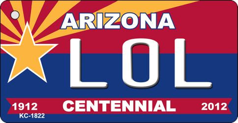 LOL Arizona Centennial State License Plate Tag Key Chain KC-1822