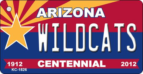 Wildcats Arizona Centennial State License Plate Tag Key Chain KC-1826