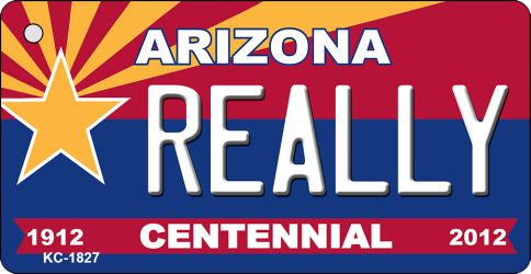 Really Arizona Centennial State License Plate Tag Key Chain KC-1827