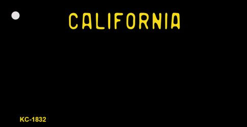 California Black State Blank Novelty Metal Key Chain KC-1832