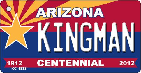Kingman Arizona Centennial State License Plate Tag Key Chain KC-1838
