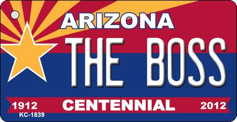 The Boss Arizona Centennial State License Plate Tag Key Chain KC-1839