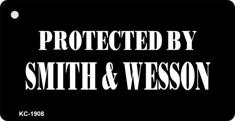 Protected By Smith & Wesson Novelty Aluminum Key Chain KC-1908